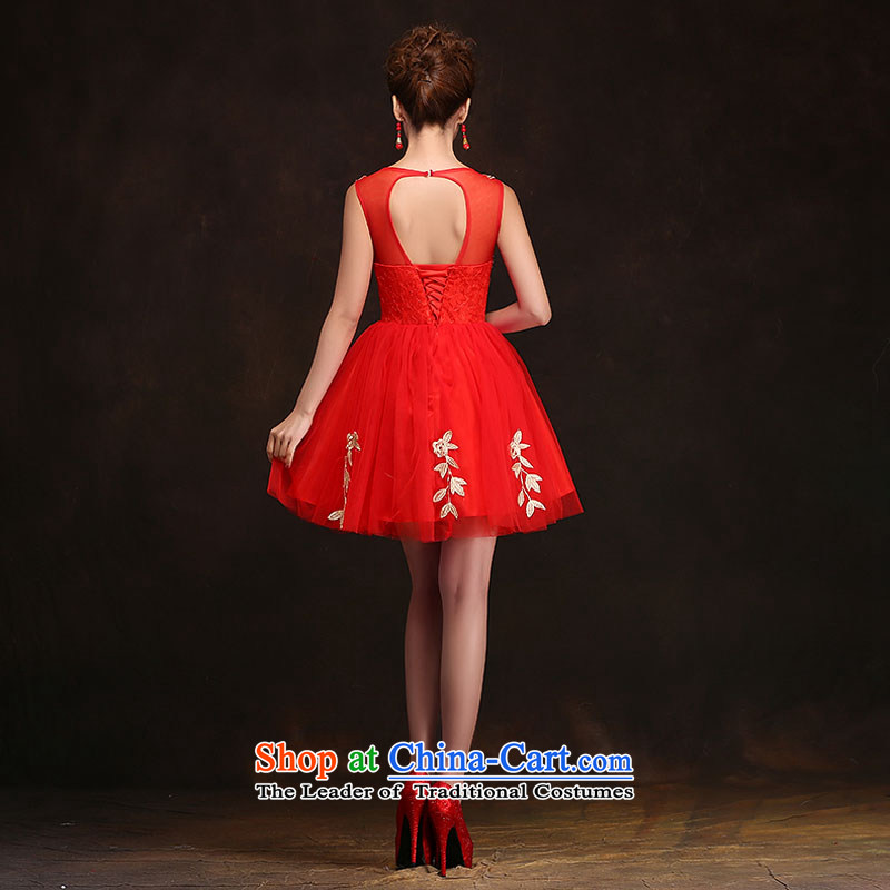 Qing Hua yarn 2015 new stylish bridal dresses short of marriage betrothal evening dresses banquet red bows large serving short skirt red XL, Qing Hua yarn , , , shopping on the Internet