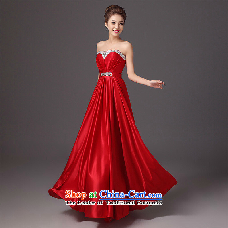 The autumn and winter bride services stylish 2015 new drink, wipe the chest long evening dresses red Sau San wedding dress red color is Mona Lisa, L, the , , , shopping on the Internet