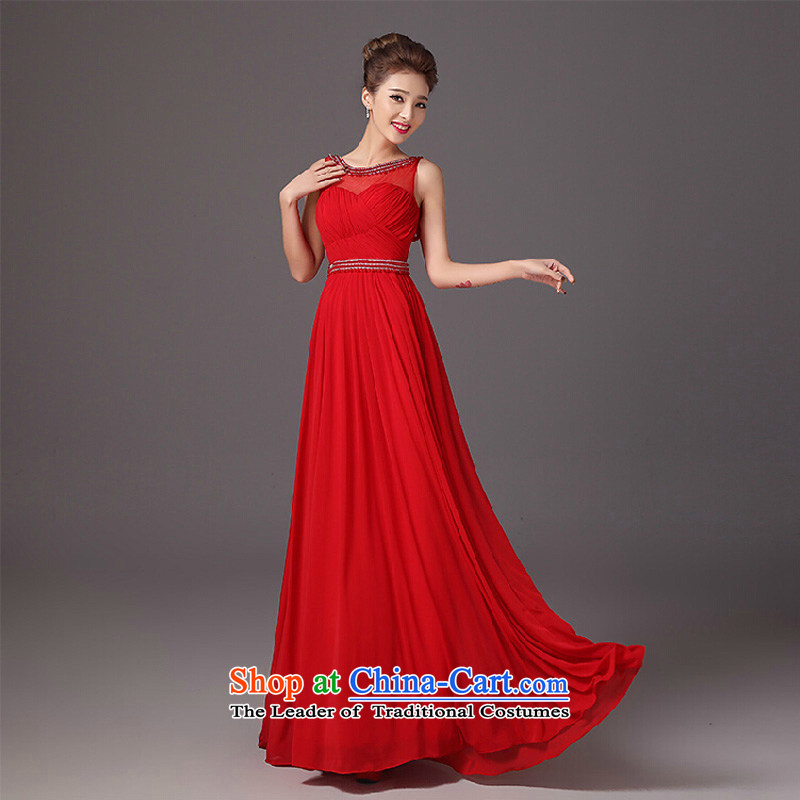 Marriages bows services red long wedding dresses, 2015 trendy new Sau San evening dress autumn and winter jackets red color is Mona Lisa XXL, country , , , shopping on the Internet