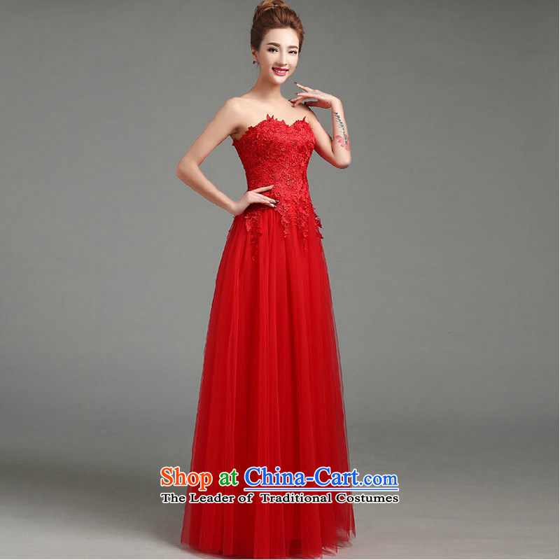 The autumn and winter long drink service 2015 new stylish wedding dresses red marriages bows dress red color is Mona Lisa XXL, country , , , shopping on the Internet