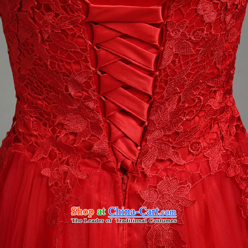 The autumn and winter long drink service 2015 new stylish wedding dresses red marriages bows dress red color is Mona Lisa XXL, country , , , shopping on the Internet