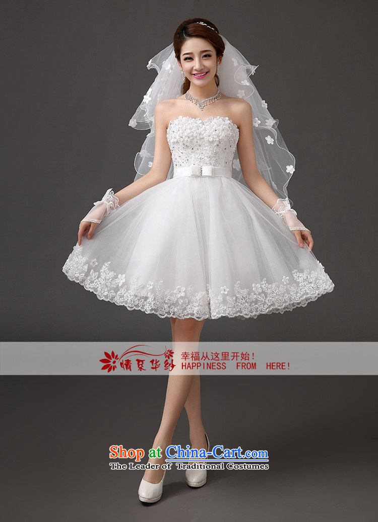 Qing Hua yarn new Korean 2015 wedding dresses lace bridesmaid service, evening dresses hip little Dress Short Sau San wedding banquet hosted by a white will size does not accept return pictures, prices, brand platters! The elections are supplied in the national character of distribution, so action, buy now enjoy more preferential! As soon as possible.