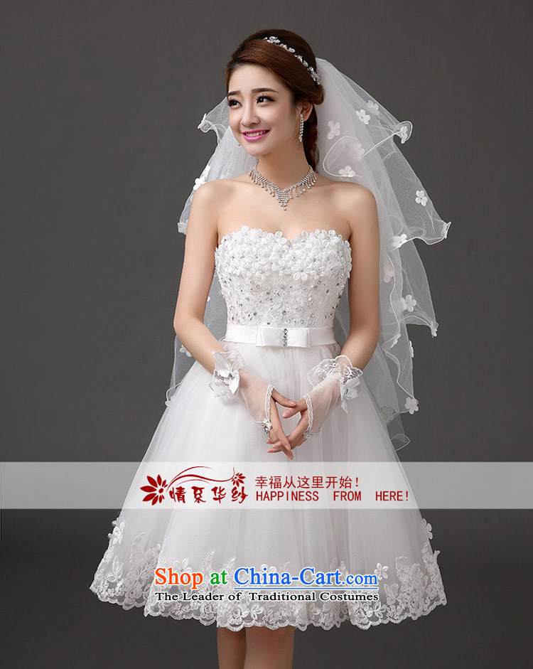 Qing Hua yarn new Korean 2015 wedding dresses lace bridesmaid service, evening dresses hip little Dress Short Sau San wedding banquet hosted by a white will size does not accept return pictures, prices, brand platters! The elections are supplied in the national character of distribution, so action, buy now enjoy more preferential! As soon as possible.