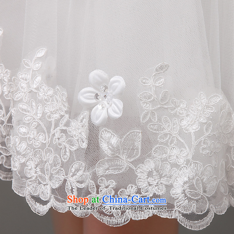 Qing Hua yarn new Korean 2015 wedding dresses lace bridesmaid service, evening dresses hip little Dress Short Sau San wedding banquet hosted by a white will size does not accept the return of the Qing Hua yarn , , , shopping on the Internet