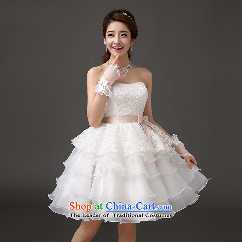 Qing Hua yarn bride short wedding dress banquet presided over a drink small short skirts bridesmaid skirt princess white dresses , L, the feelings of Chinese yarn , , , shopping on the Internet
