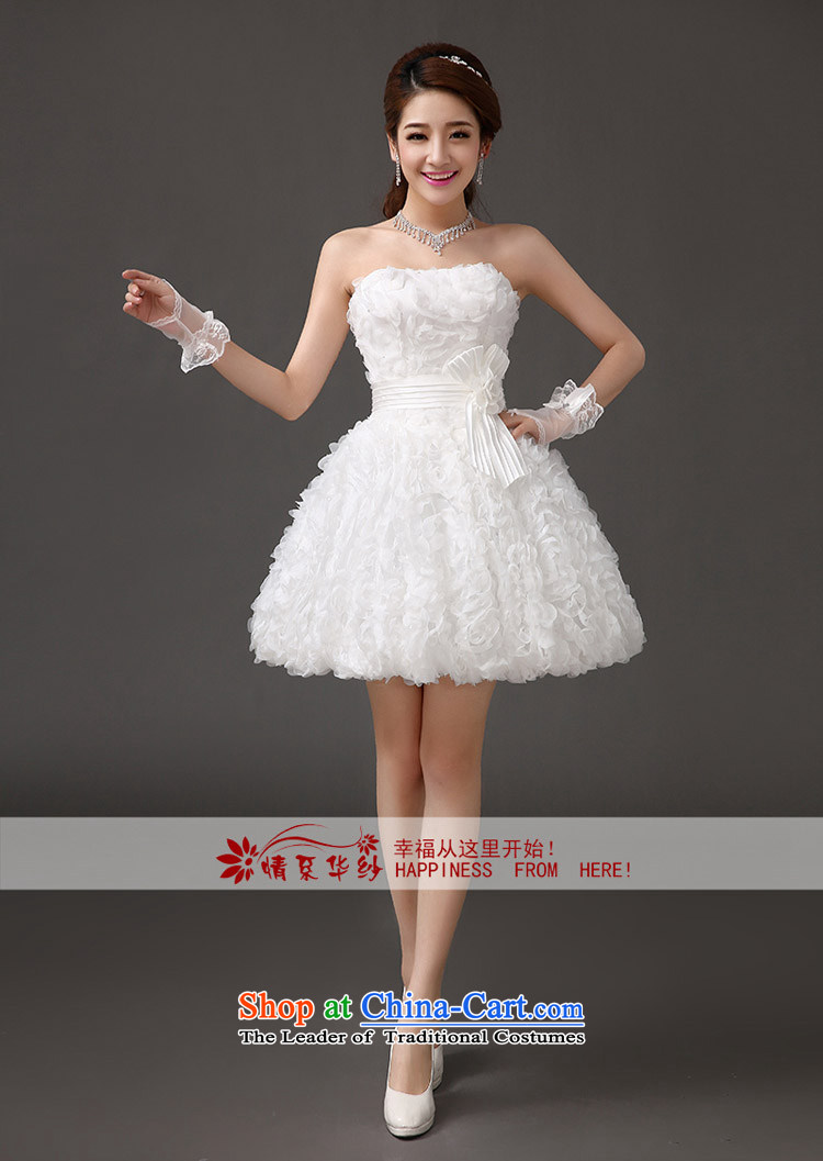 Qing Hua 2015 stylish Sweet Little yarn dress lace flowers dress Princess Bride short skirts lanterns wedding dresses stage performances bridesmaid white made size does not accept return pictures, prices, brand platters! The elections are supplied in the national character of distribution, so action, buy now enjoy more preferential! As soon as possible.