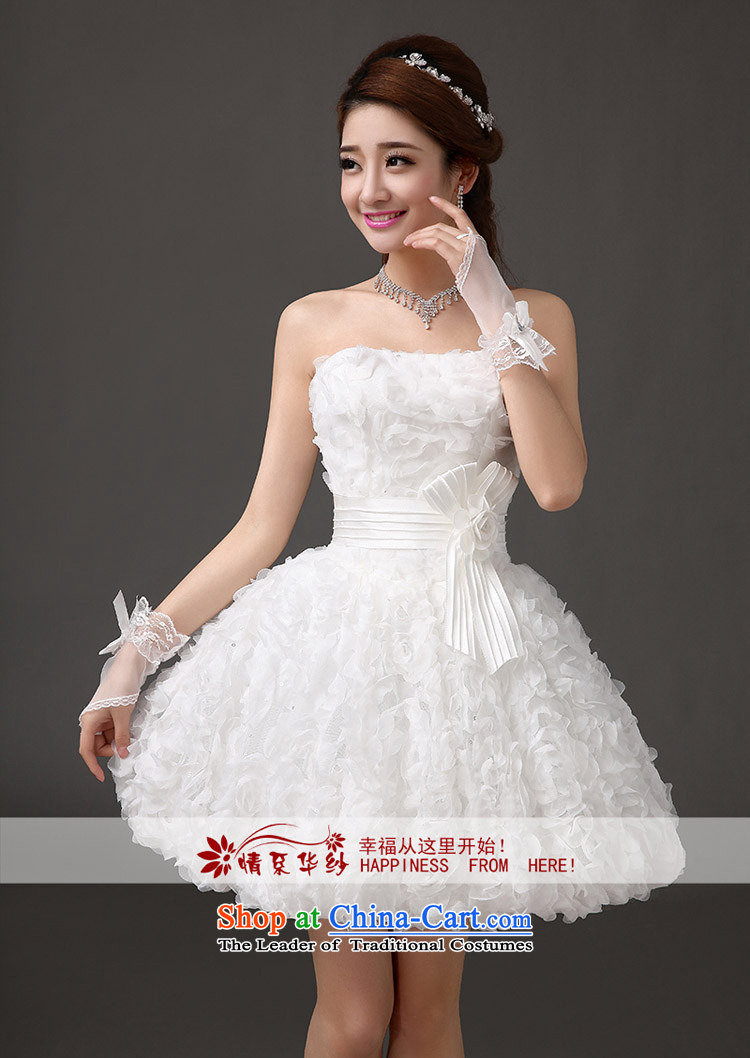 Qing Hua 2015 stylish Sweet Little yarn dress lace flowers dress Princess Bride short skirts lanterns wedding dresses stage performances bridesmaid white made size does not accept return pictures, prices, brand platters! The elections are supplied in the national character of distribution, so action, buy now enjoy more preferential! As soon as possible.