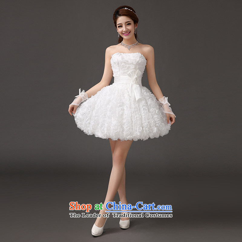 Qing Hua 2015 stylish Sweet Little yarn dress lace flowers dress Princess Bride short skirts lanterns wedding dresses stage performances bridesmaid white made size does not accept the return of the Qing Hua yarn , , , shopping on the Internet