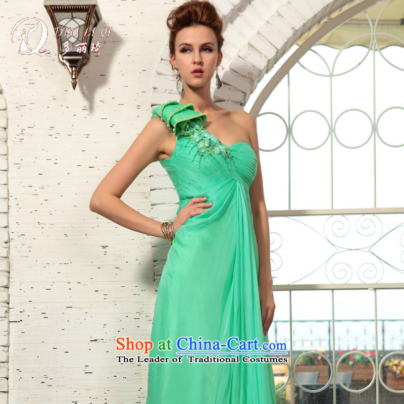 Doris Qi 2015 Spring Female dress ball reception banquet company annual bridesmaid services bows dress 30681 greenL