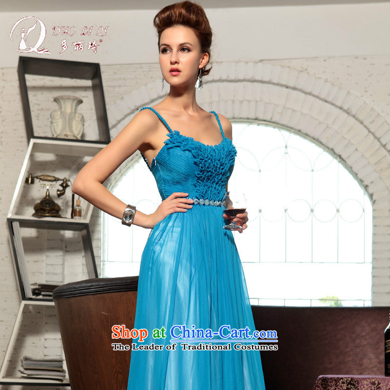 Doris Qi 2015 spring straps dance gala banquet dinner dress light blue XXL, Doris Qi (doris dress) , , , shopping on the Internet