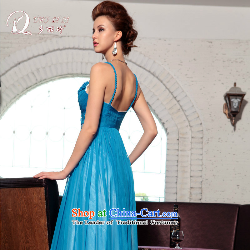 Doris Qi 2015 spring straps dance gala banquet dinner dress light blue XXL, Doris Qi (doris dress) , , , shopping on the Internet