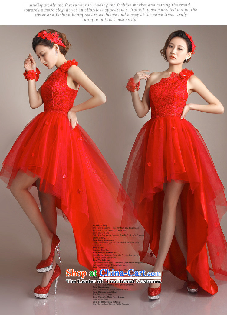 (Heung-lun, as high-end magenta lace shoulder dress bows before I got married after serving the bride short long small trailing 2015 new stylish wedding red S picture, prices, brand platters! The elections are supplied in the national character of distribution, so action, buy now enjoy more preferential! As soon as possible.