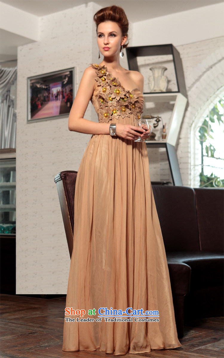 Doris Qi ball dress shoulder long gown wedding dresses tea color M brand, prices, picture platters! The elections are supplied in the national character of distribution, so action, buy now enjoy more preferential! As soon as possible.