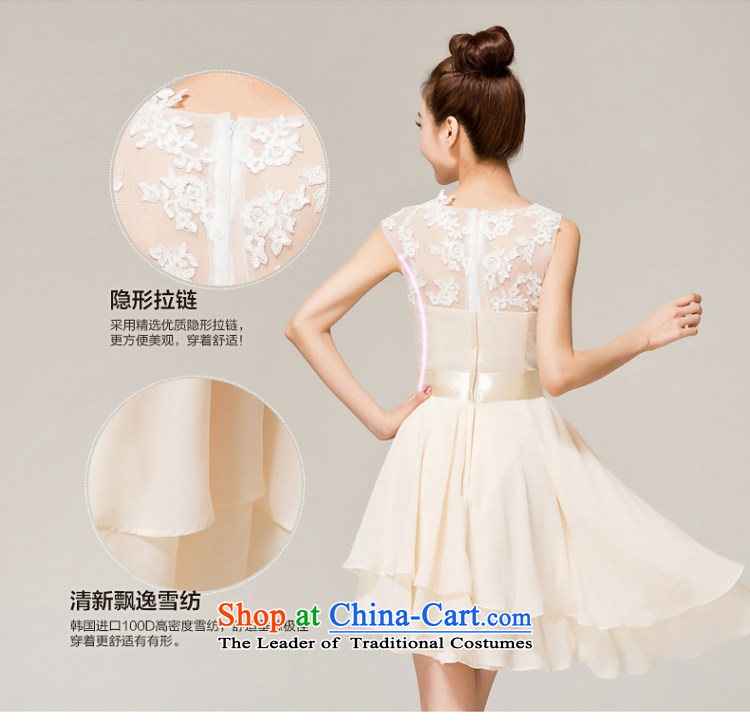 Recalling that the red makeup bridesmaid dinner dress short, 2015 New marriages wedding dresses skirt Fashion small lace bows L12155 service light yellow XXL( has arrived) Picture, prices, brand platters! The elections are supplied in the national character of distribution, so action, buy now enjoy more preferential! As soon as possible.