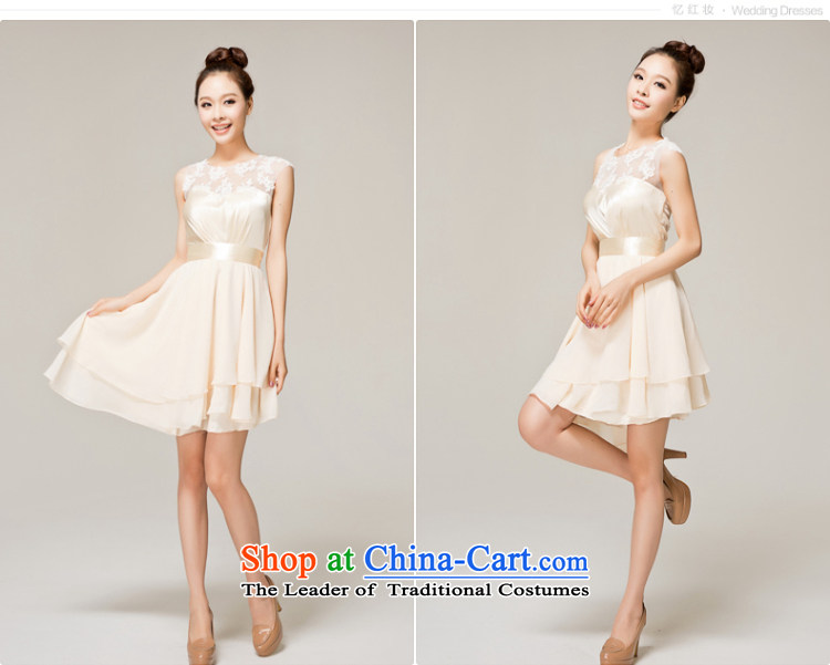 Recalling that the red makeup bridesmaid dinner dress short, 2015 New marriages wedding dresses skirt Fashion small lace bows L12155 service light yellow XXL( has arrived) Picture, prices, brand platters! The elections are supplied in the national character of distribution, so action, buy now enjoy more preferential! As soon as possible.