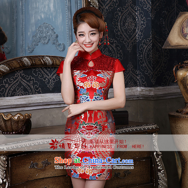 Qing Hua 2015 new spring yarn qipao bride red bows to the lift mast to Sau San replacing classical improved Yun Jin short of Qipao red as the size does not accept return pictures, prices, brand platters! The elections are supplied in the national character of distribution, so action, buy now enjoy more preferential! As soon as possible.