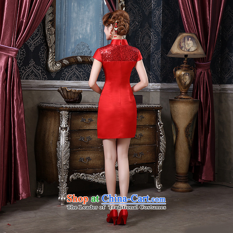 Qing Hua 2015 new spring yarn qipao bride red bows to the lift mast to Sau San replacing classical improved Yun Jin short of Qipao red as the size does not accept return of the Qing Hua yarn , , , shopping on the Internet