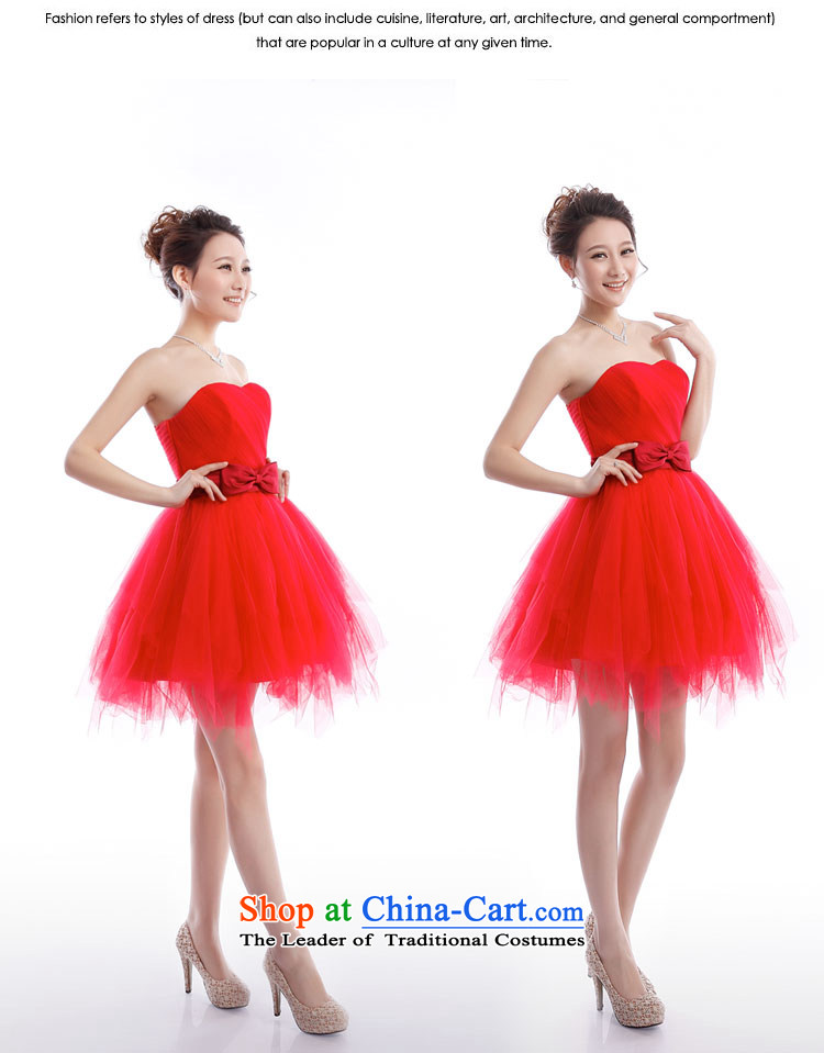 (Heung-lun's Health 2015 new betrothal wedding dress bridesmaid Service Bridal Services small dress skirts bows red anointed chest bon bon skirt short M picture, prices, brand platters! The elections are supplied in the national character of distribution, so action, buy now enjoy more preferential! As soon as possible.