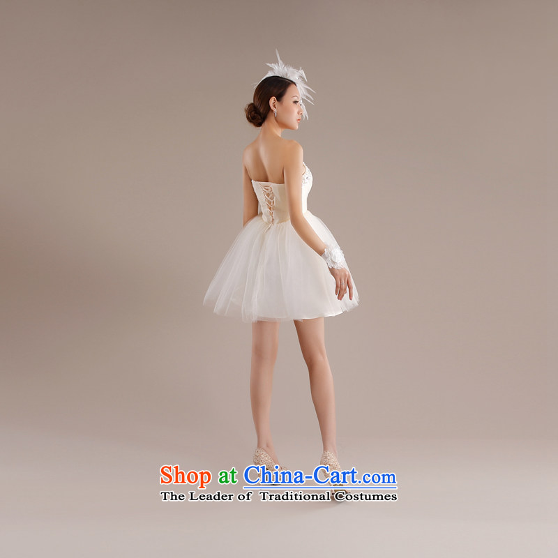 (Aaron's health-new betrothal wedding dress bridesmaid Service Bridal Services small dress skirts bows and stylish chest bon bon skirt short, champagne color XL, incense, , , , Karen shopping on the Internet
