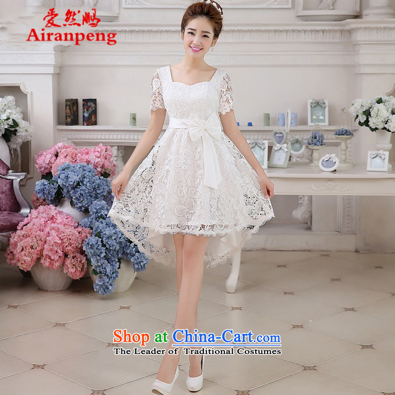 The spring of 2015, Peng love so new black short, wipe the chest marriages bridesmaid dress banquet evening dresses, dresses White M