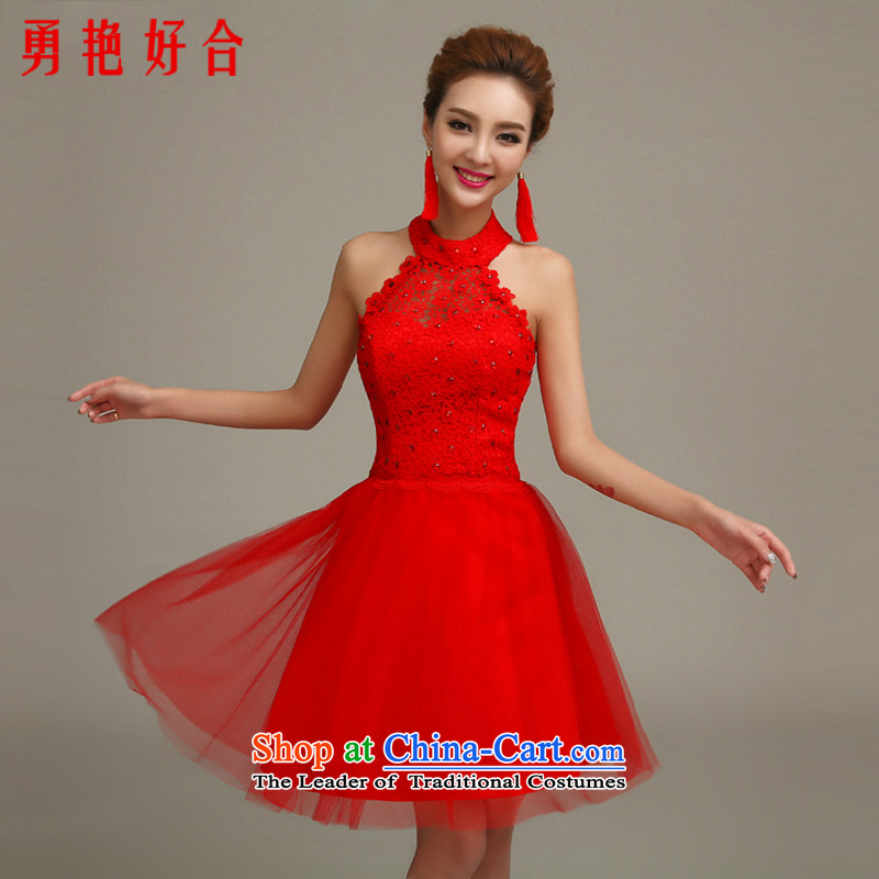 Yong-yeon and 2015 new bride bows services evening dresses spring and summer-length of marriage, also red yarn small dress bon bon skirt red Long Yong Yim good offices XXL, shopping on the Internet has been pressed.