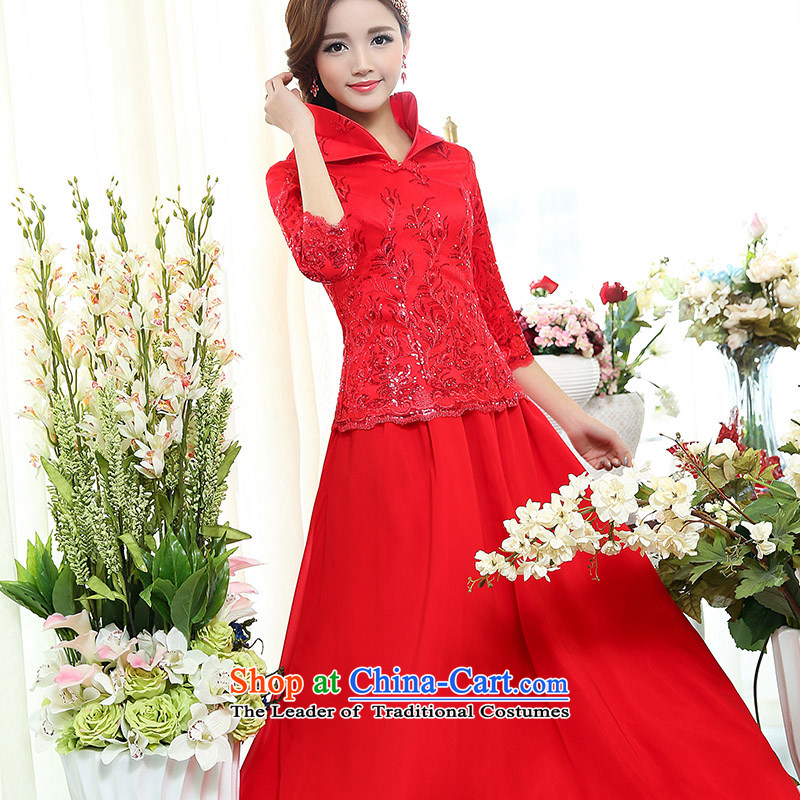 Read and el-soo 2015 Spring decorated in minimalist female Chinese wedding dresses bows dresses retro two kits of red , read and 1509A. el-soo , , , shopping on the Internet