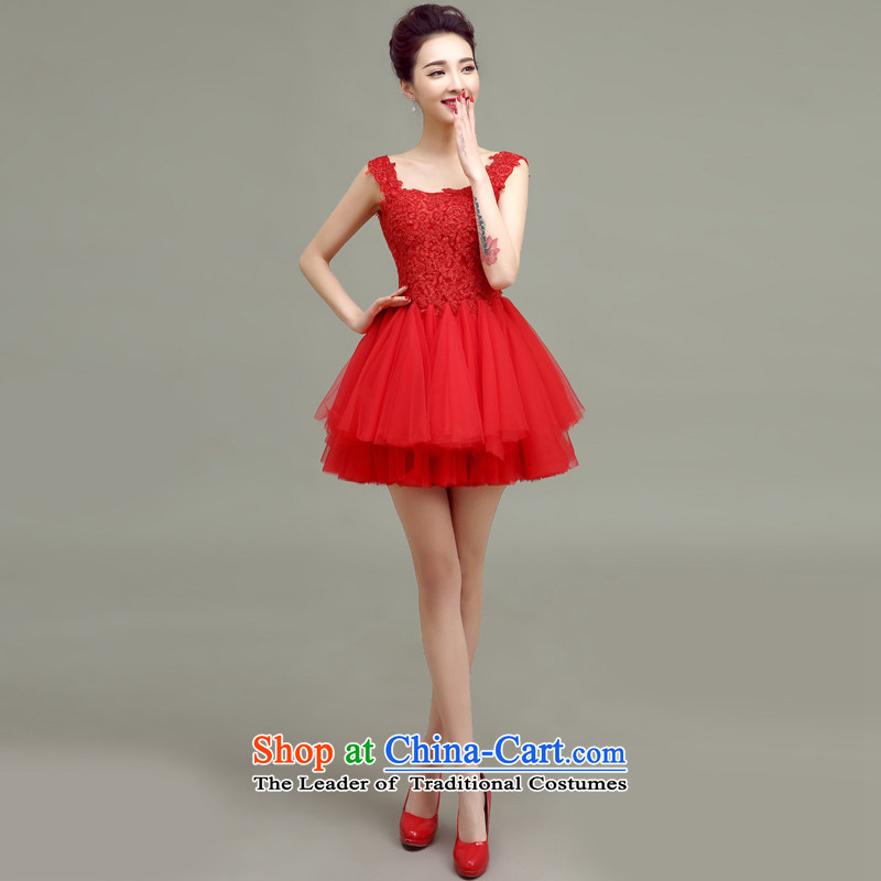 In accordance with the Netherlands varies with the bride bows services 2015 Summer new marriage wedding dresses short, small Korean style spring and summer embroidery Sau San, marriage evening dresses reds