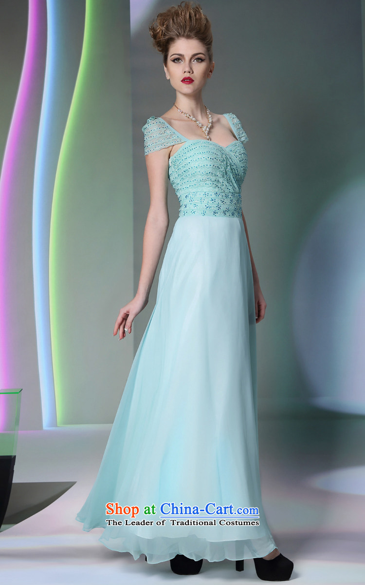 Doris Qi skyblue 2014 Doris Qi long shoulders annual reception banquet dinner dress autumn and winter new dress light blue M picture, prices, brand platters! The elections are supplied in the national character of distribution, so action, buy now enjoy more preferential! As soon as possible.
