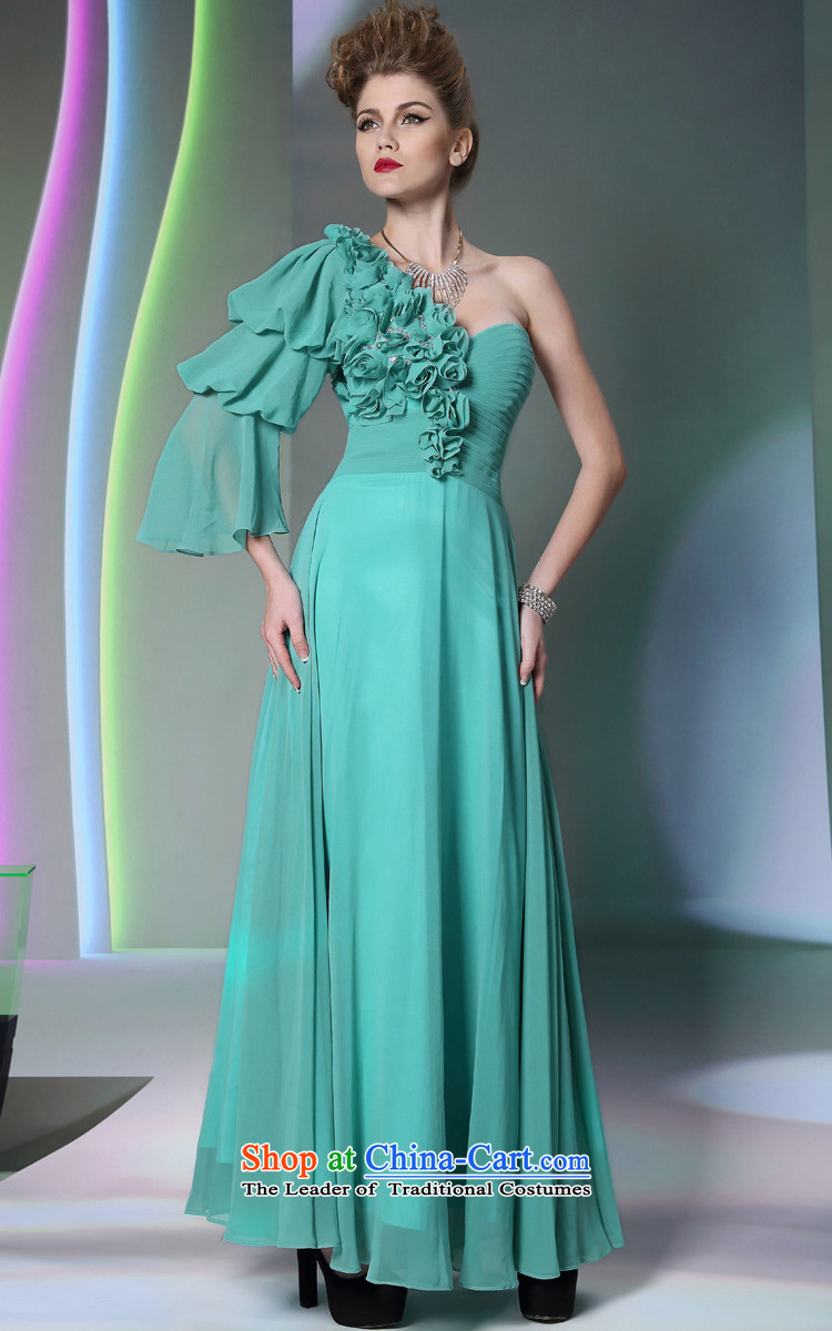 Doris Qi western dress green shoulder chiffon drape new wedding dresses, Blue M picture, prices, brand platters! The elections are supplied in the national character of distribution, so action, buy now enjoy more preferential! As soon as possible.
