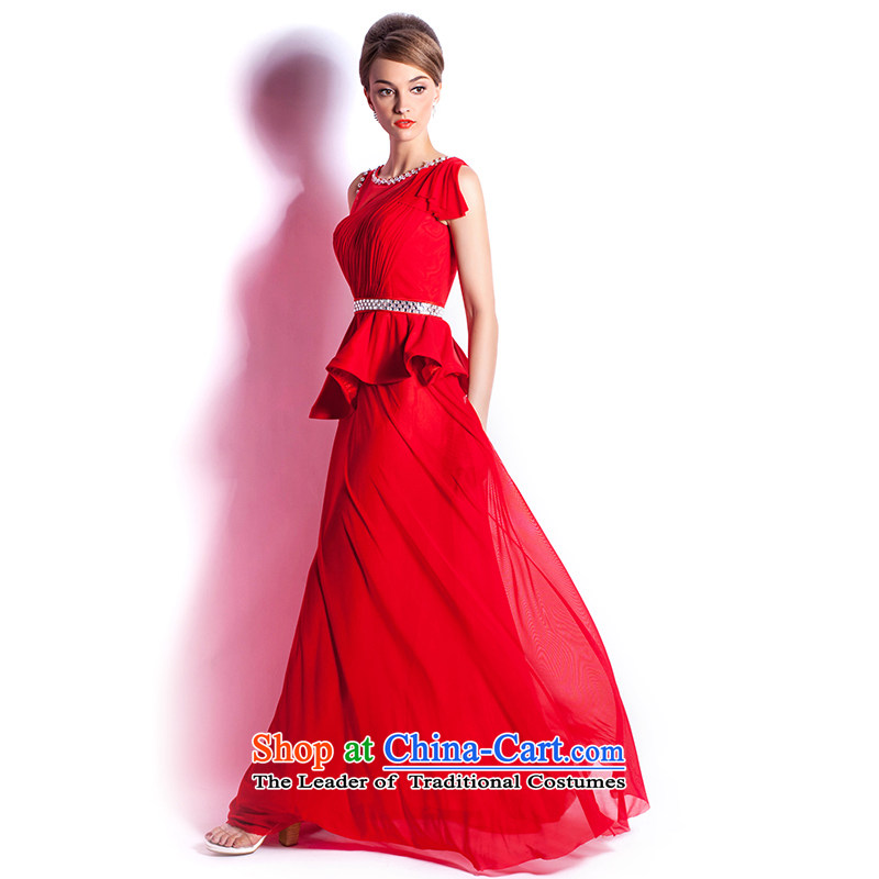 (Heung-lun's Health 2015 new wedding dresses fiery pre-sale stylish red long evening dinner drink marriages service reception red , Aaron incense XXL, shopping on the Internet has been pressed.