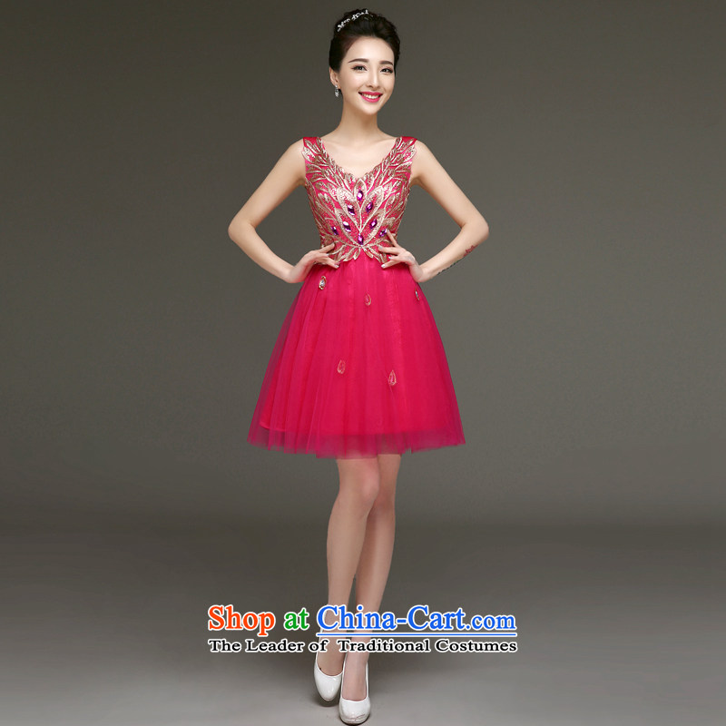The privilege of serving-leung evening dresses 2015 new bride bows services fall short of bridesmaid dress small dress bridesmaid skirts of female red 2XL, honor services-leung , , , shopping on the Internet