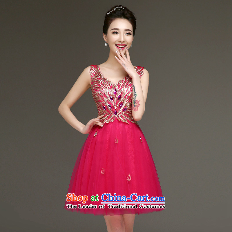 The privilege of serving-leung evening dresses 2015 new bride bows services fall short of bridesmaid dress small dress bridesmaid skirts of female red 2XL, honor services-leung , , , shopping on the Internet