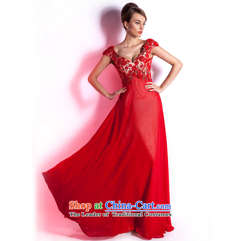 _Heung-lun's wedding dresses as soon as possible new upscale 2015 wedding dress Bridal Services wedding long drink large red evening redS