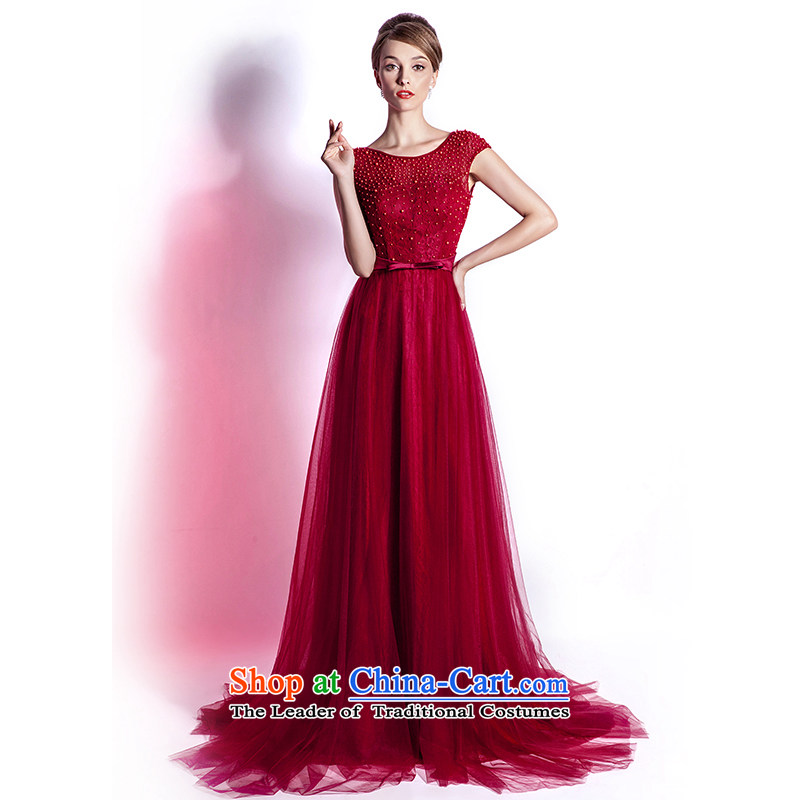(Aaron's health-new bride bows services for high-end dress in Europe long word shoulder evening gatherings party wedding dress skirt wine red XXL, Heung-lun's shopping on the Internet has been pressed.