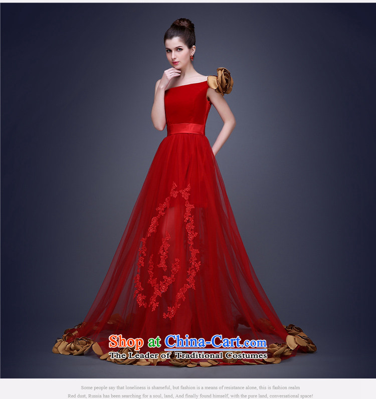 (Heung-lun's health services marriage red bows bride shoulder fashionable upper evening dresses high-end show photographic film floor clothing red XL Photo Theme, prices, brand platters! The elections are supplied in the national character of distribution, so action, buy now enjoy more preferential! As soon as possible.