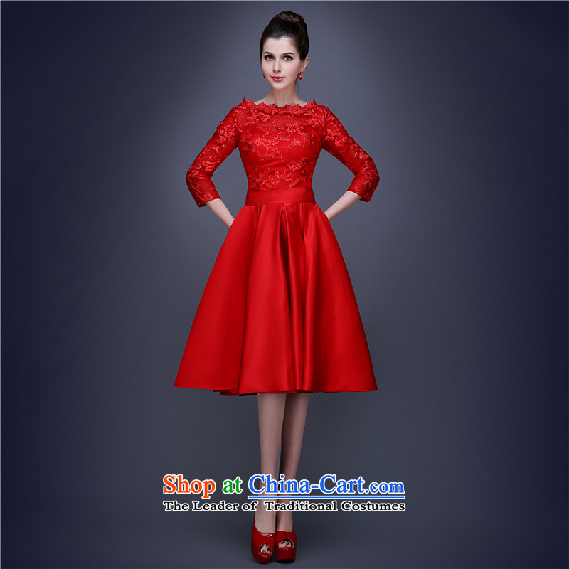 _Heung-lun, as soon as possible in the spring and summer long wedding dresses dress bridal services back door dinner drink married women's dresses back red S