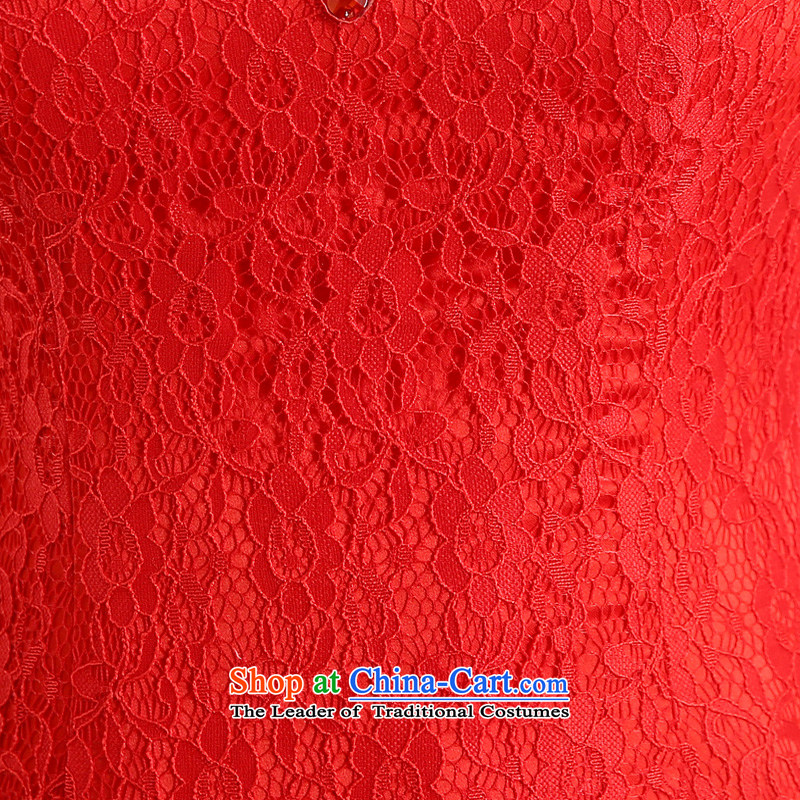 Talk to her new red brides 2015 short of qipao slotted shoulder lace crowsfoot dress bows to Sau San Xia Red XXL, Honey Words to Madame shopping on the Internet has been pressed.