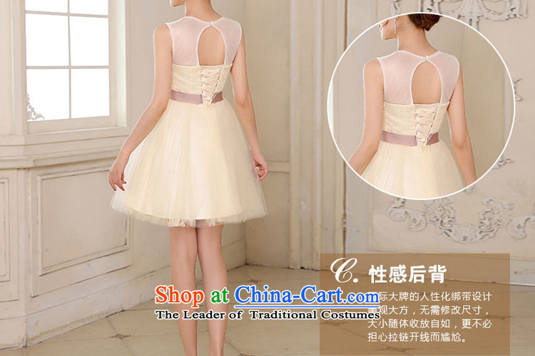Talk to her new 2015 bridesmaid small Dress Short, champagne color version of the Korean ballet silkscreen wedding dresses skirt lapel bridesmaid services serving the sister champagne color XL Photo, prices, brand platters! The elections are supplied in the national character of distribution, so action, buy now enjoy more preferential! As soon as possible.