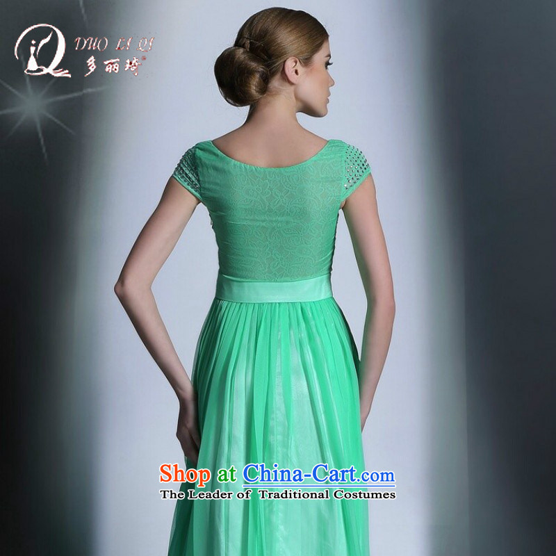 Doris Qi sweet green slotted shoulder dress Hot Sales Western dress green M, Doris Qi (doris dress) , , , shopping on the Internet
