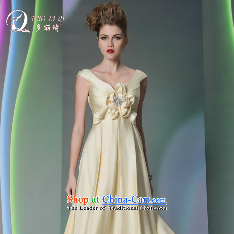 Doris Qi western dress sweet butter yellow silk satin dress White XL, Doris Qi (doris dress) , , , shopping on the Internet