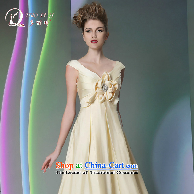 Doris Qi western dress sweet butter yellow silk satin dress White XL, Doris Qi (doris dress) , , , shopping on the Internet