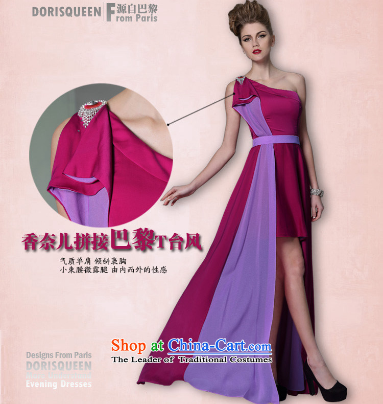 Doris Qi mauve shoulder temperament evening dresses red carpet show dress Long Hot Sales for wedding dresses 2014 purple M picture, prices, brand platters! The elections are supplied in the national character of distribution, so action, buy now enjoy more preferential! As soon as possible.