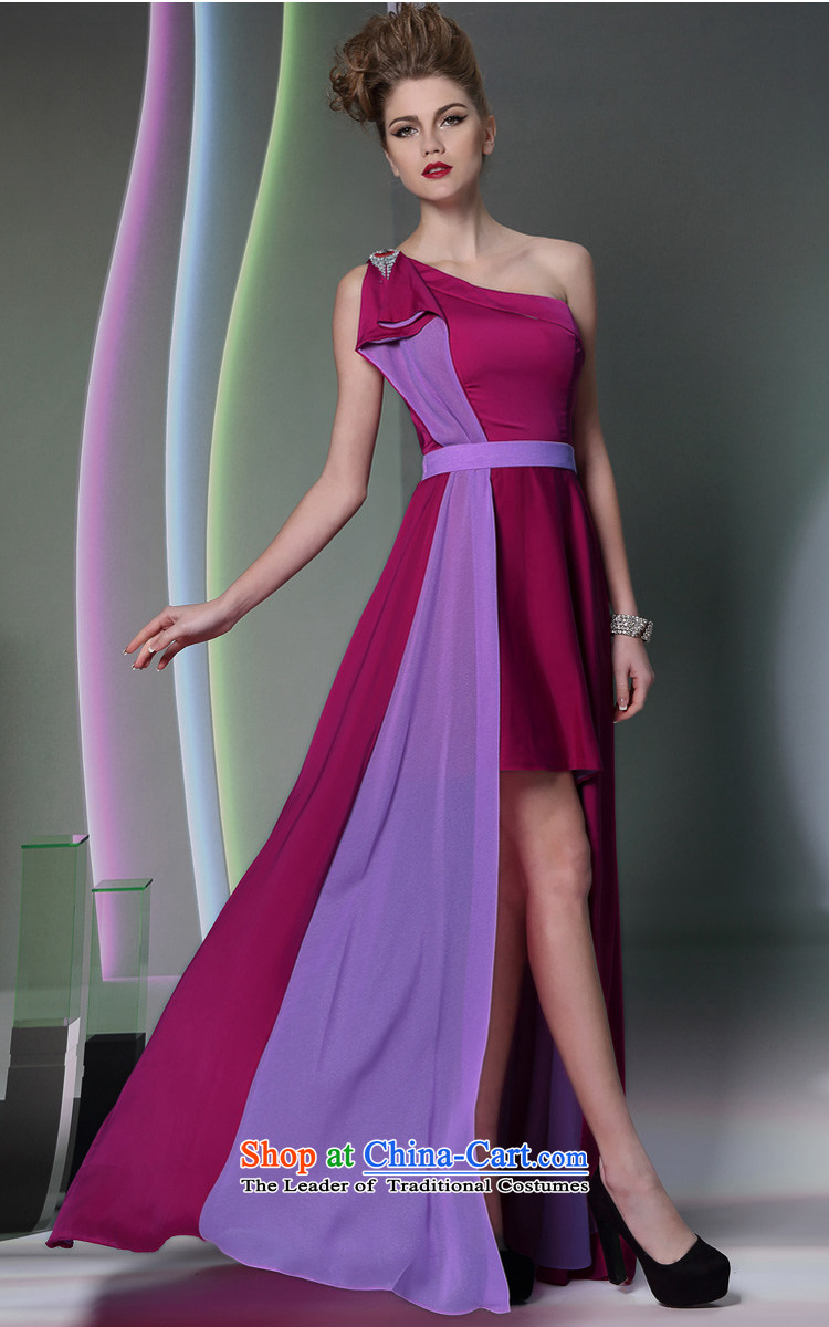 Doris Qi mauve shoulder temperament evening dresses red carpet show dress Long Hot Sales for wedding dresses 2014 purple M picture, prices, brand platters! The elections are supplied in the national character of distribution, so action, buy now enjoy more preferential! As soon as possible.
