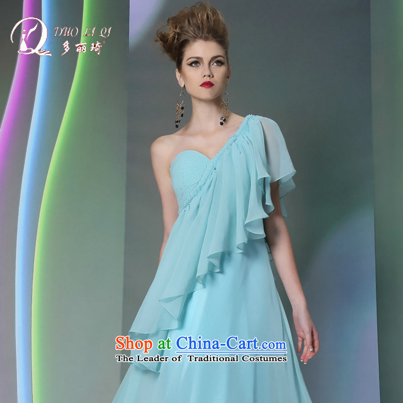 Doris Qi Bohemia, long blue dress 2014 show moderator dress of autumn and winter sky blue dress XL, Doris Qi (doris dress) , , , shopping on the Internet