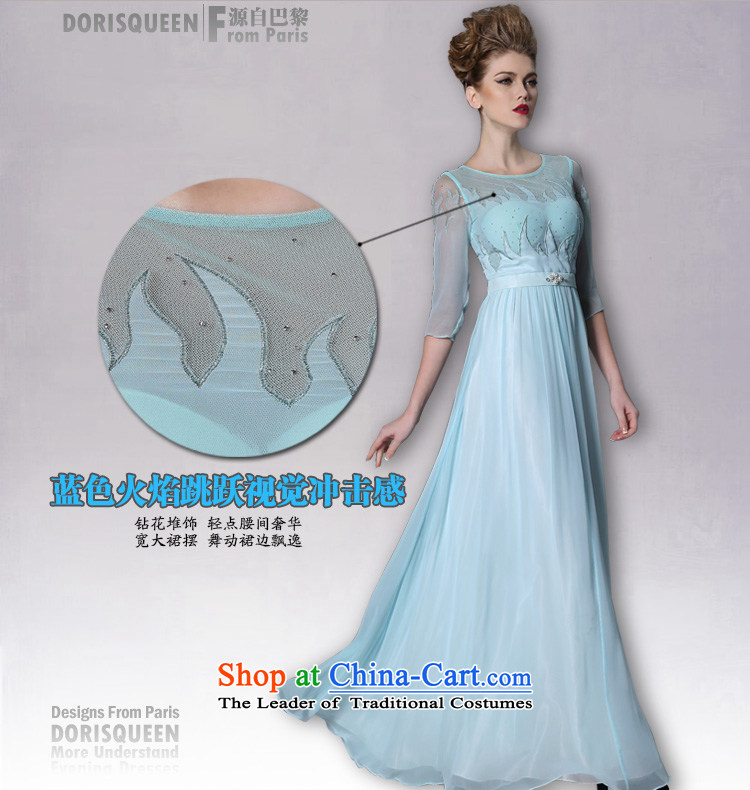 Doris Qi 2014 Doris Qi blue sleeve fluoroscopy dinner with sexy new women's western dress skyblue S picture, prices, brand platters! The elections are supplied in the national character of distribution, so action, buy now enjoy more preferential! As soon as possible.