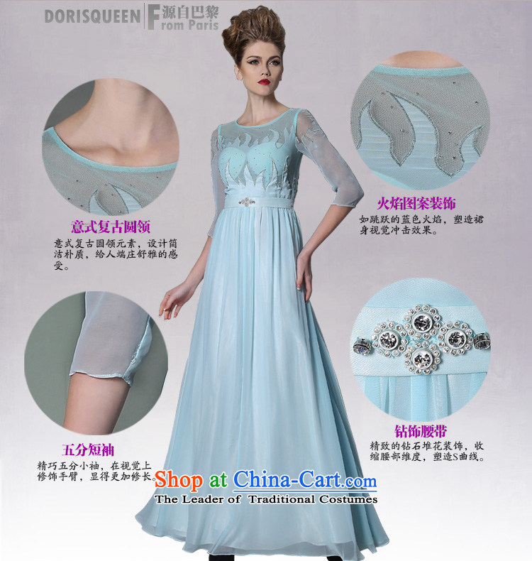 Doris Qi 2014 Doris Qi blue sleeve fluoroscopy dinner with sexy new women's western dress skyblue S picture, prices, brand platters! The elections are supplied in the national character of distribution, so action, buy now enjoy more preferential! As soon as possible.