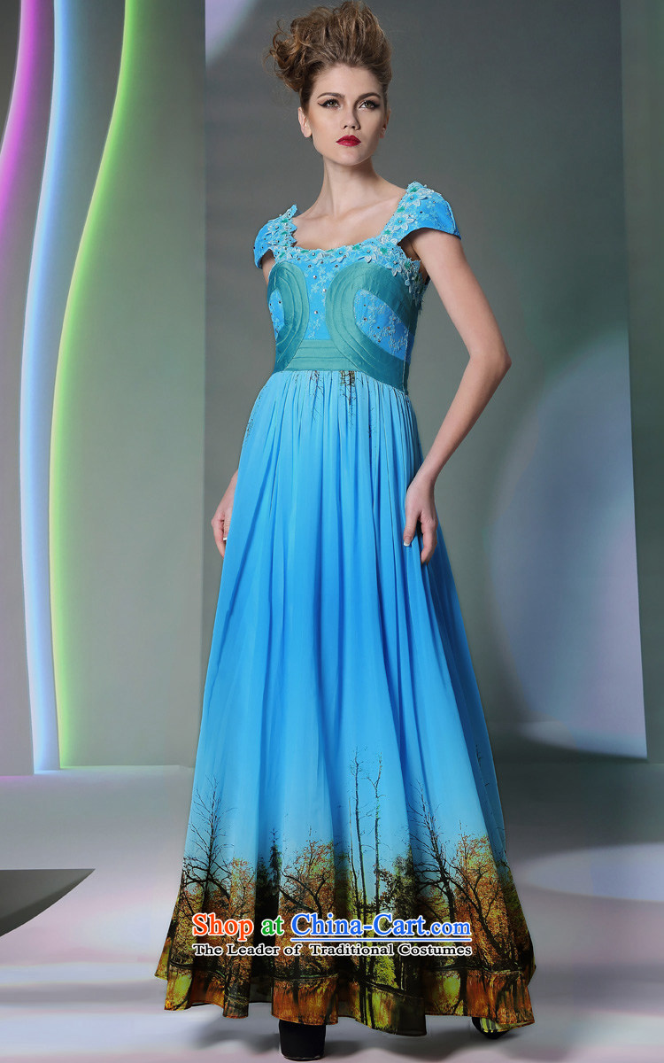 Doris Qi 2014 new products long dresses in-the-know party banquets at night blue light blue dress XL Photo, prices, brand platters! The elections are supplied in the national character of distribution, so action, buy now enjoy more preferential! As soon as possible.