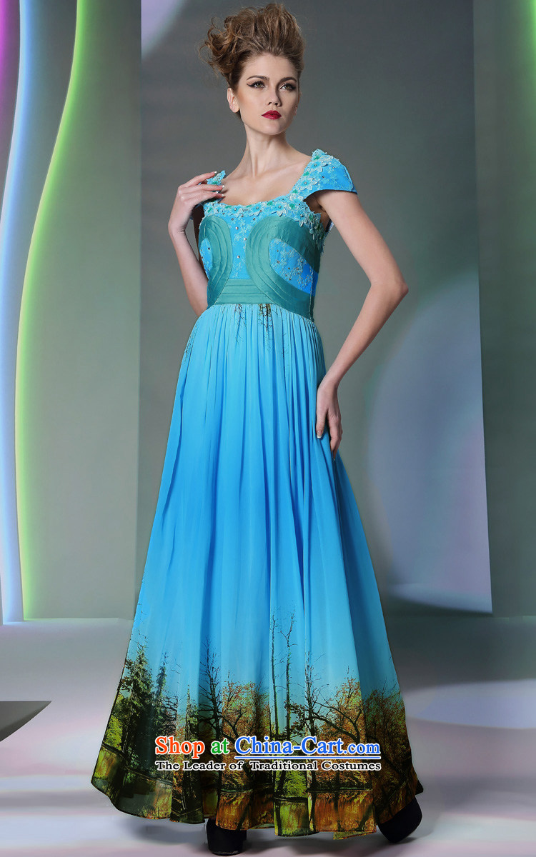Doris Qi 2014 new products long dresses in-the-know party banquets at night blue light blue dress XL Photo, prices, brand platters! The elections are supplied in the national character of distribution, so action, buy now enjoy more preferential! As soon as possible.