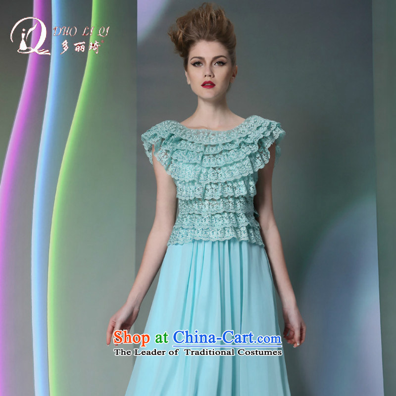 Doris Qi 2014 Western dress lovely cakes storey blue dress banquet dress skyblue S, Doris Qi (doris dress) , , , shopping on the Internet