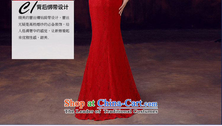The dumping of the wedding dress bows dress bride new 2015 Red Dress long word 